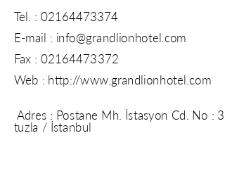 Grand Lion Hotel iletiim bilgileri